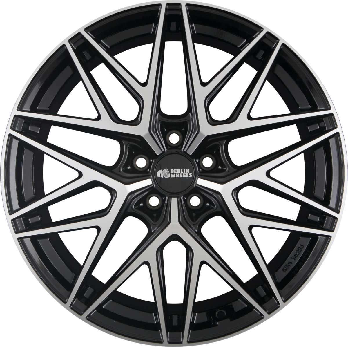 Berlin BW01 Kreuzberg Black Front Polished Alufelge 8.5x19 Zoll ET45 LK 5x112 ML66.6
