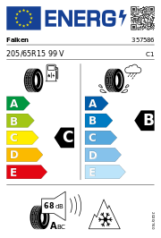 Falken Euro All Season AS220 XL 3PMSF 205/65 R15 99V Ganzjahr – EU-Reifenlabel