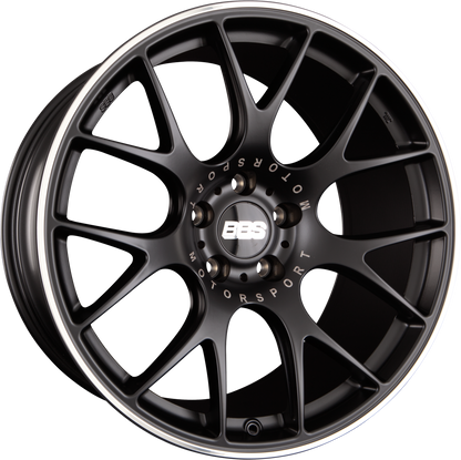 BBS CH-R Schwarz Matt mit Edelstahl Anfahrschutz Alufelge 12x19 Zoll ET45 LK 5x130 ML71.5 – Bild 2