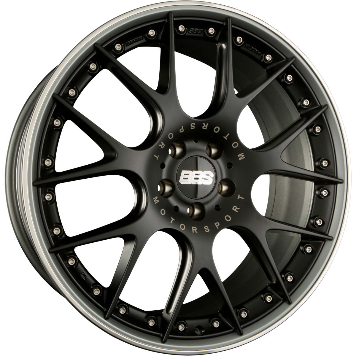 BBS CH-Rii Radstern Schwarz Matt - Felgenbett Titan Matt 9.5x20 Zoll ET40 LK 5x120 ML82 – Bild 2