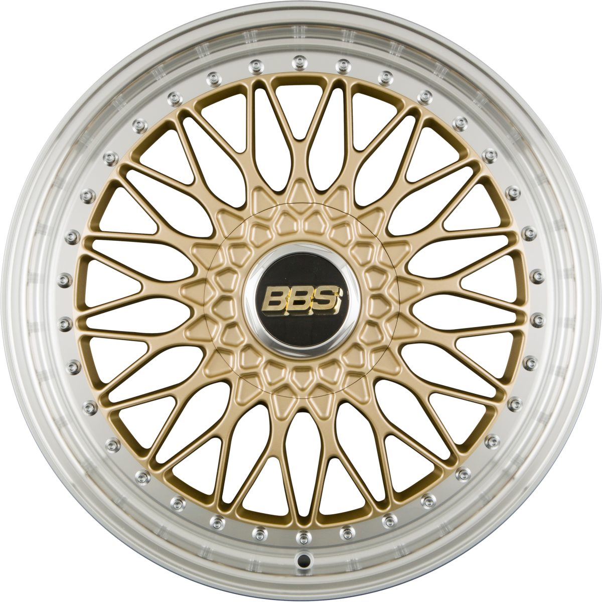 BBS Super RS Radstern Gold-Felgenbett Diamantgedreht 8.5x20 Zoll ET45 LK 5x112 ML82