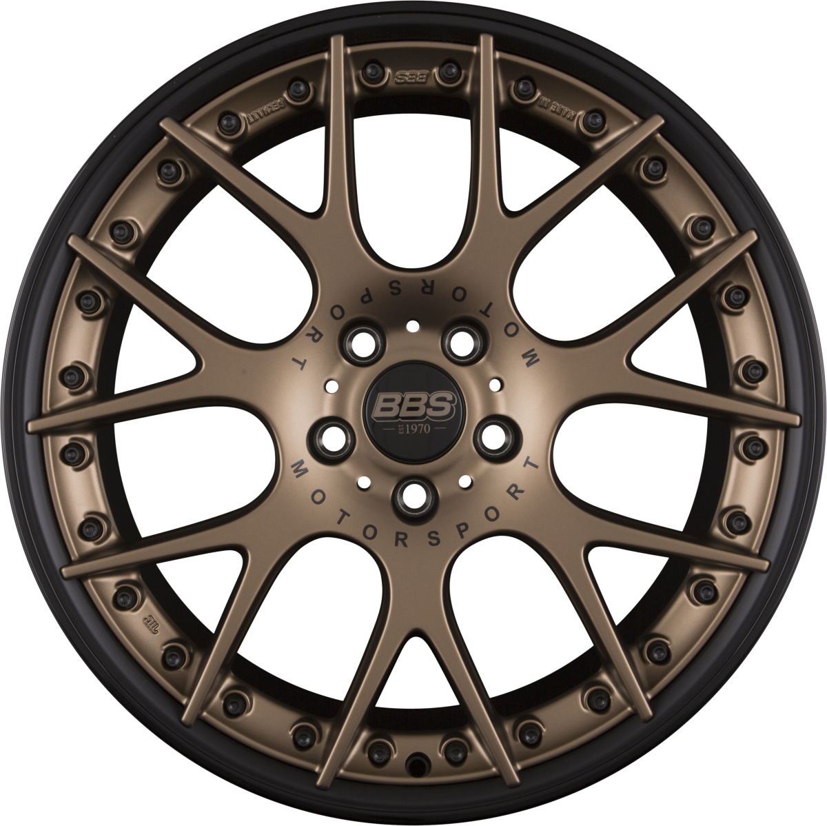 BBS CH-Rii Radstern Bronze Matt - Felgenbett Schwarz mit AFS 9x20 Zoll ET42 LK 5x120 ML82