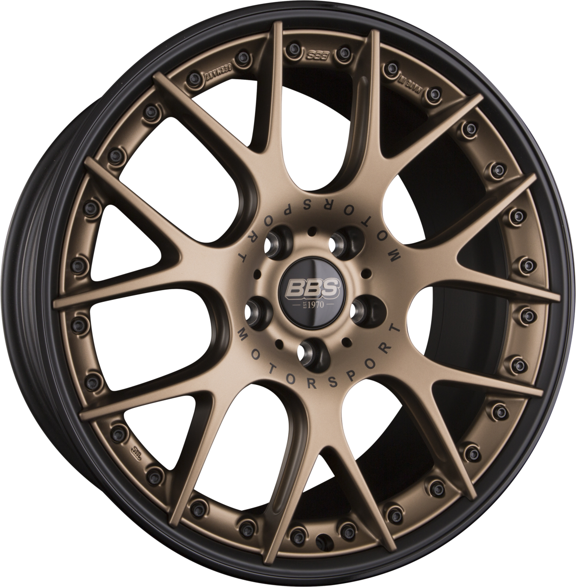 BBS CH-Rii Radstern Bronze Matt - Felgenbett Schwarz mit AFS 9x20 Zoll ET42 LK 5x120 ML82 – Bild 2