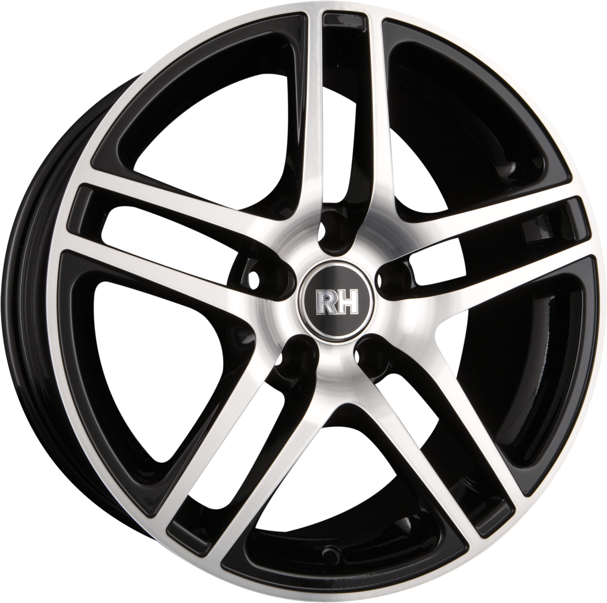RH Alurad BE Twin Schwarz Voll Poliert Alufelge 7.5x16 Zoll ET35 LK 5x105 ML64.1 – Bild 2