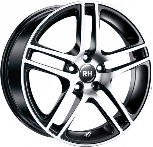RH Alurad BE Twin schwarz voll poliert Alufelge 7.5x16 Zoll ET35 LK 5x112 ML72.6