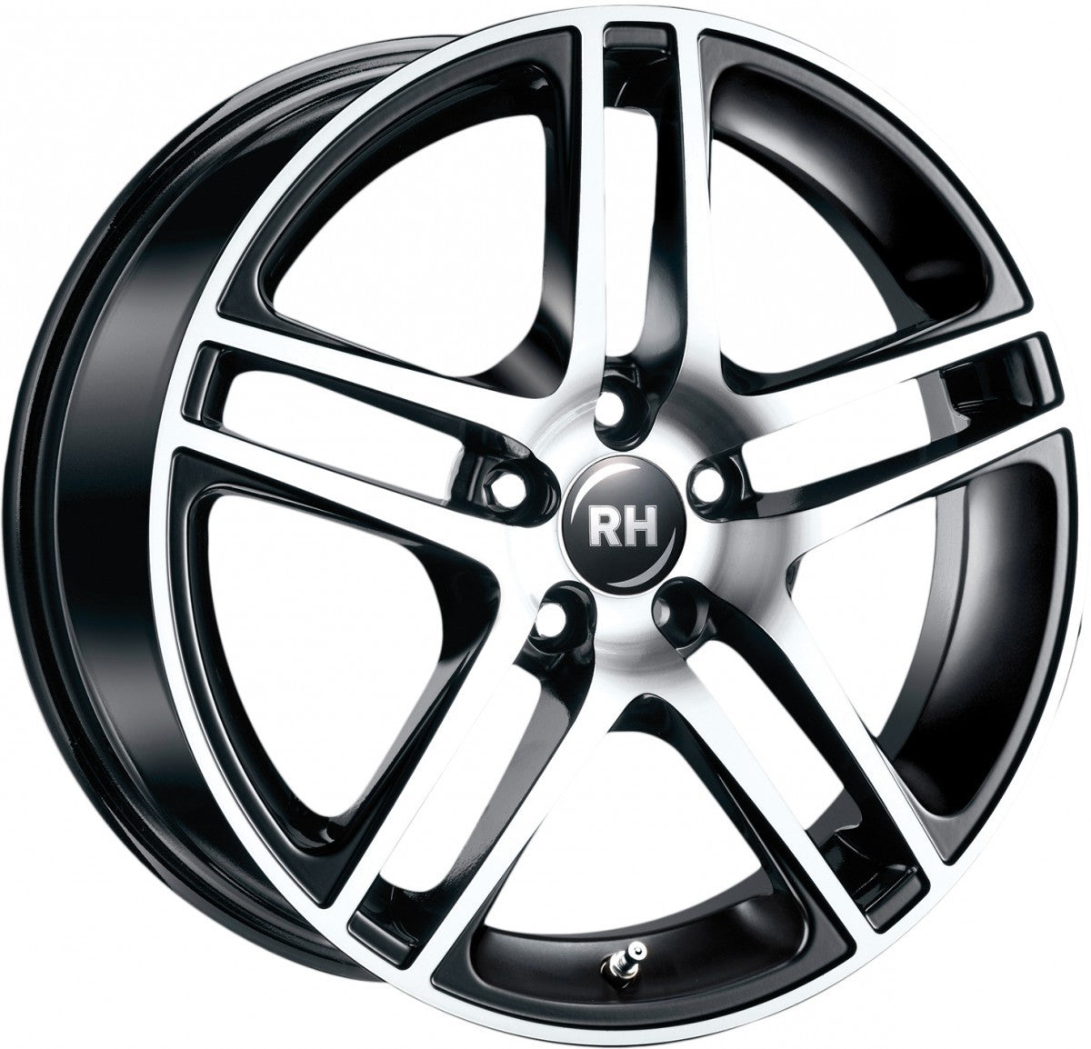 RH Alurad BE Twin schwarz voll poliert Alufelge 7.5x16 Zoll ET35 LK 5x112 ML72.6