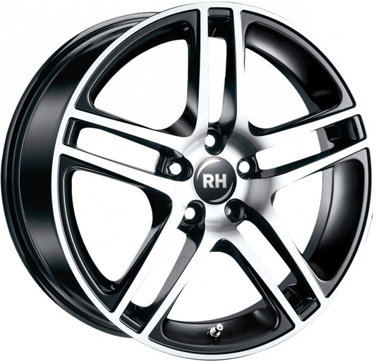 RH Alurad BE Twin schwarz voll poliert Alufelge 7.5x16 Zoll ET35 LK 5x112 ML72.6