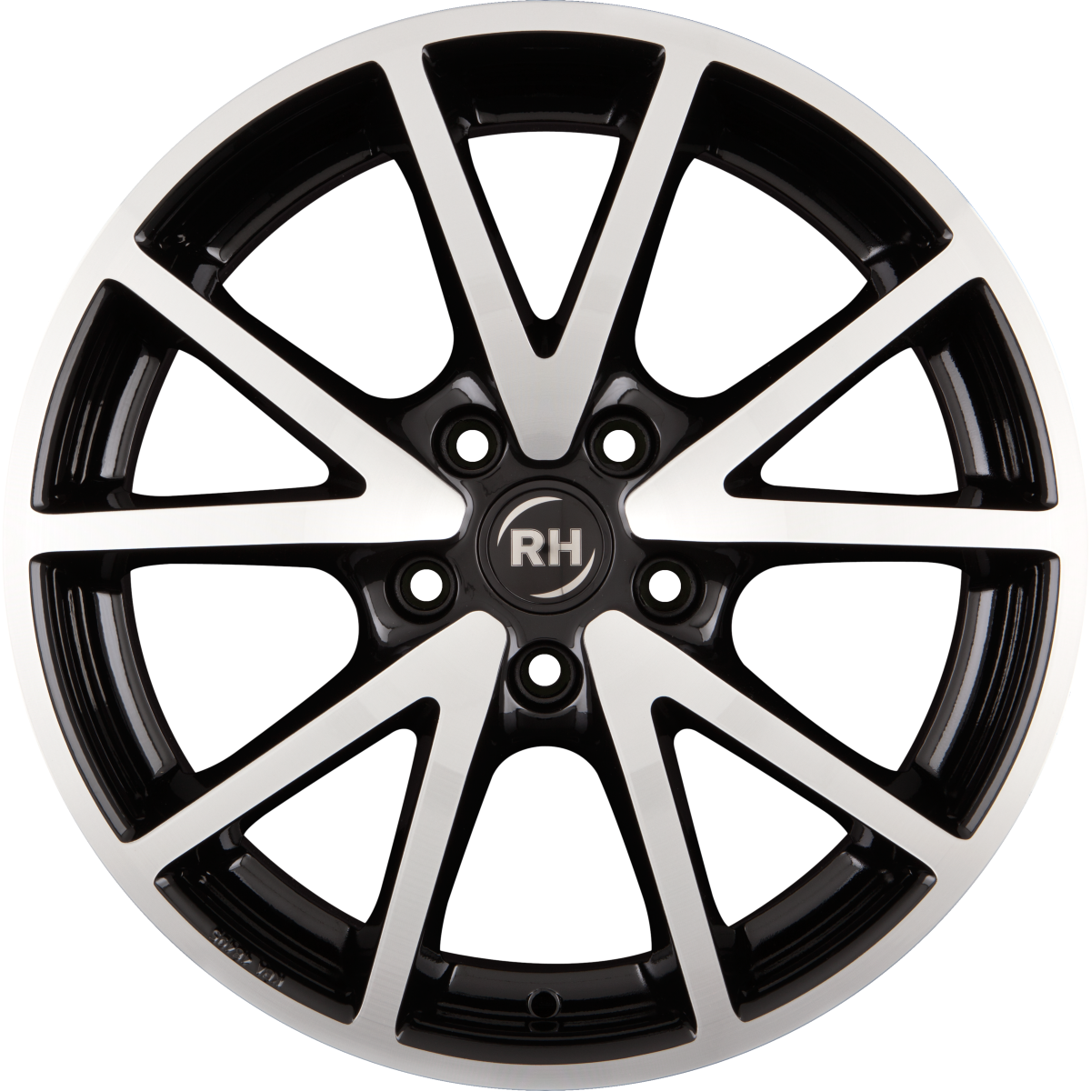RH Alurad DE Sports Schwarz Voll Poliert Alufelge 7x16 Zoll ET35 LK 5x114.3 ML72.6