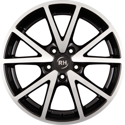 RH Alurad DE Sports Schwarz Voll Poliert Alufelge 7x16 Zoll ET35 LK 5x114.3 ML72.6