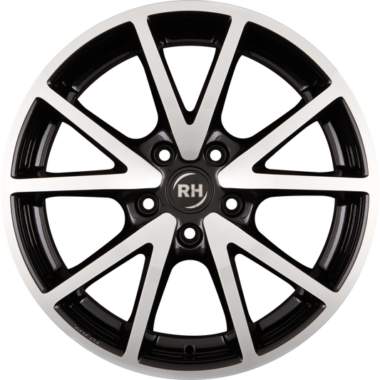 RH Alurad DE Sports Schwarz Voll Poliert Alufelge 7x16 Zoll ET45 LK 5x108 ML72.6