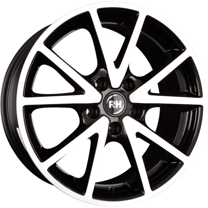 RH Alurad DE Sports Schwarz Voll Poliert Alufelge 7x16 Zoll ET45 LK 5x114.3 ML72.6 – Bild 2
