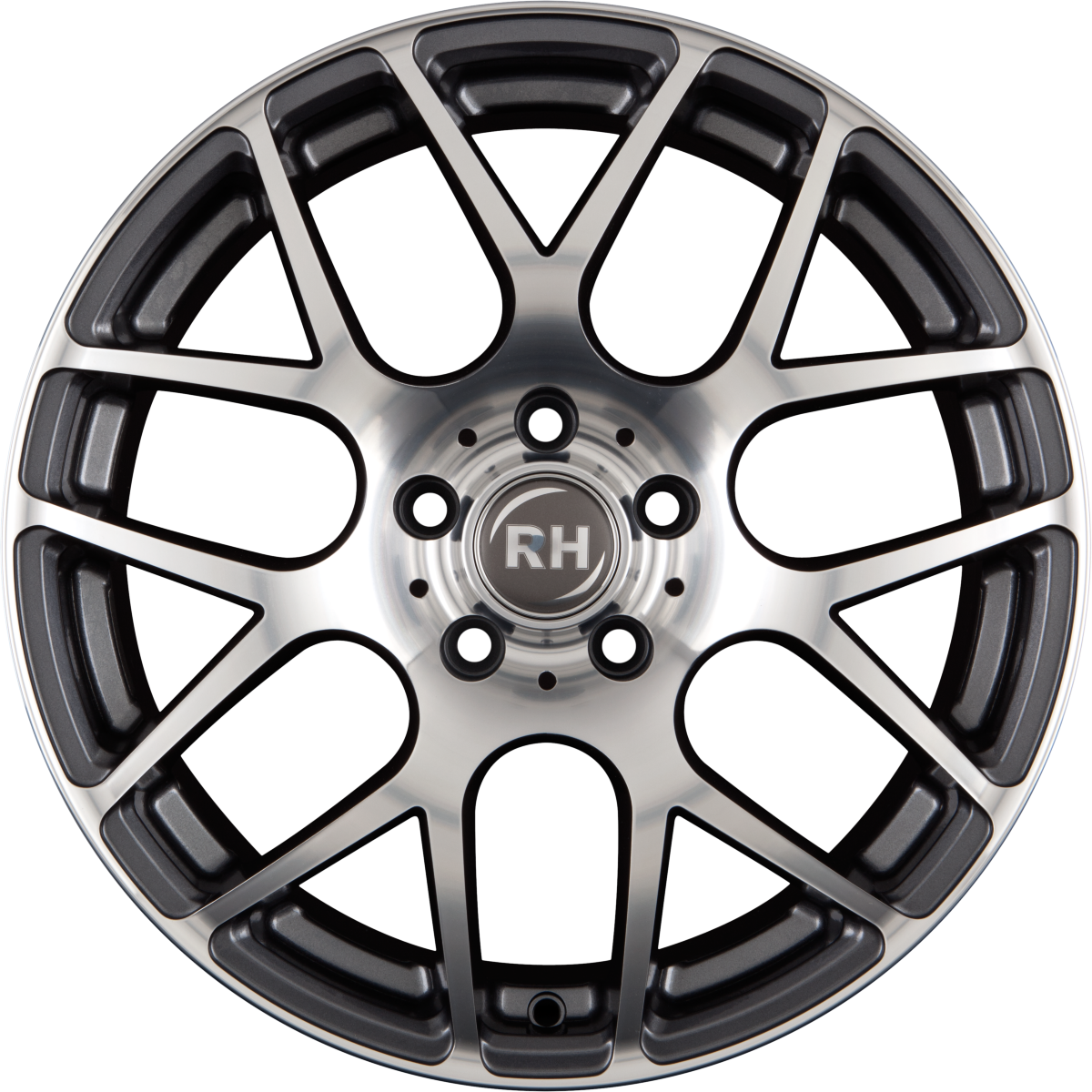RH Alurad Nbu Race Anthrazit Voll Poliert Alufelge 8.5x18 Zoll ET45 LK 5x114.3 ML72.6