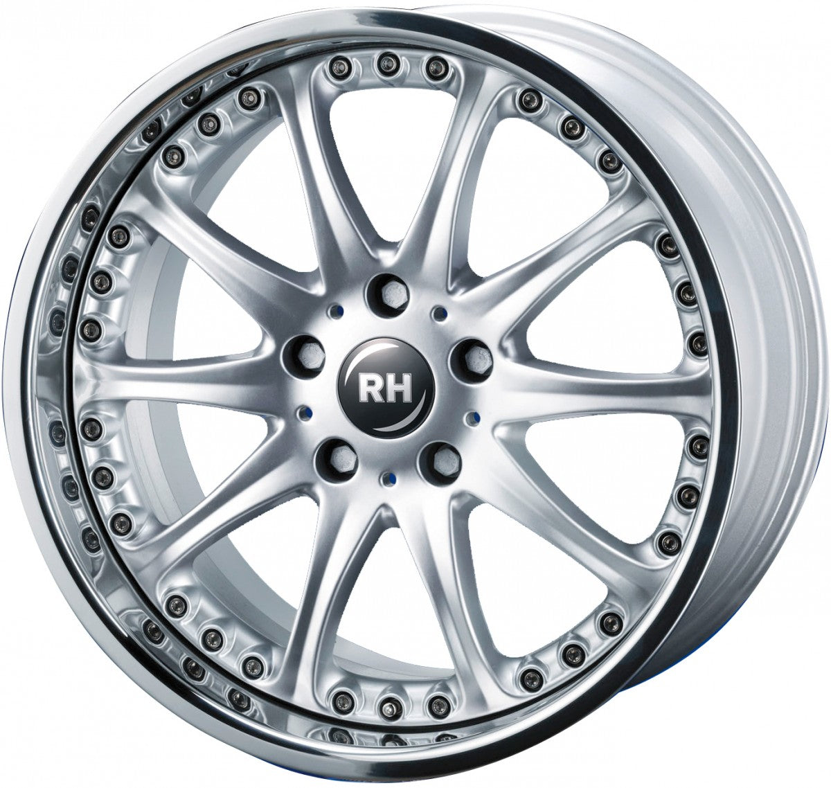 RH Alurad RAK Phönix silber mit Edelstahlhorn Alufelge 9x18 Zoll ET54 LK 5x120 ML74.1
