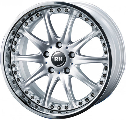RH Alurad RAK Phönix silber mit Edelstahlhorn Alufelge 9.5x18 Zoll ET36 LK 5x120 ML74.1