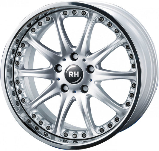 RH Alurad RAK Phönix silber mit Edelstahlhorn Alufelge 9.5x18 Zoll ET36 LK 5x120 ML74.1