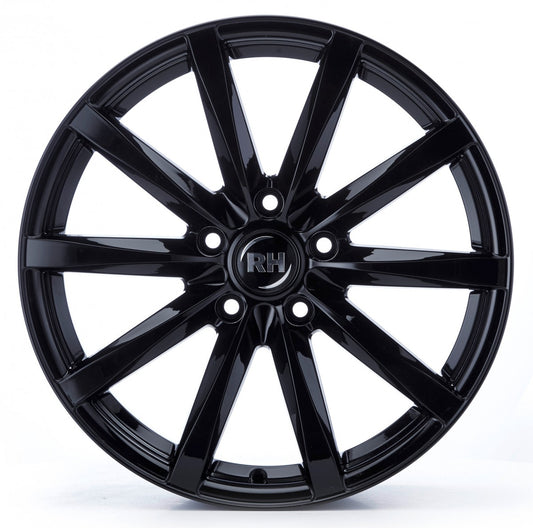 RH Alurad GT schwarz glanz lackiert Alufelge 10x19 Zoll ET45 LK 5x120 ML74.1 – Bild 2