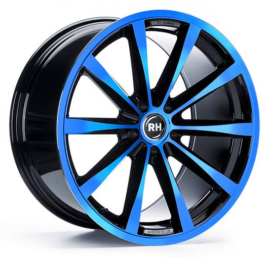 RH Alurad GT color polished - blue Alufelge 10x19 Zoll ET45 LK 5x112 ML72.6