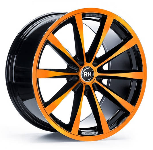RH Alurad GT color polished - orange Alufelge 10x19 Zoll ET45 LK 5x112 ML72.6