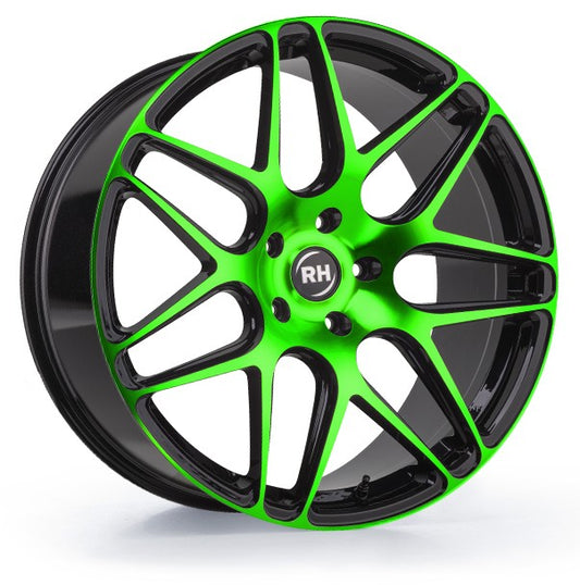 RH Alurad RB11 color polished - green Alufelge 9x20 Zoll ET35 LK 5x112 ML72.6