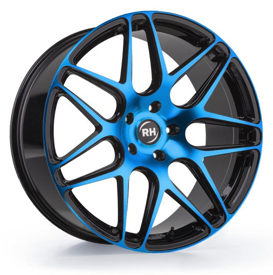 RH Alurad RB11 color polished - blue Alufelge 9x20 Zoll ET35 LK 5x112 ML72.6