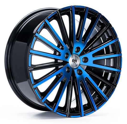 RH Alurad WM Flowforming color polished - blue Alufelge 10x20 Zoll ET50 LK 5x130 ML71.5