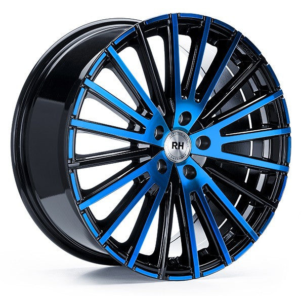 RH Alurad WM Flowforming color polished - blue Alufelge 9x20 Zoll ET26 LK 5x112 ML66.45