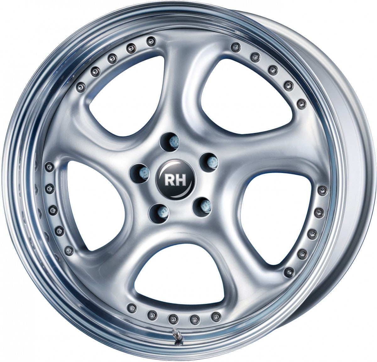 RH Alurad Turbo P silber Horn hochglanz poliert Alufelge 8x18 Zoll ET82 LK 5x112 ML158