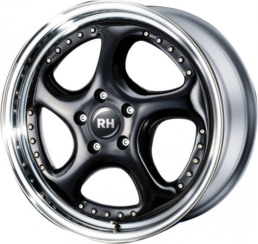 RH Alurad Turbo P schwarz Horn hochglanz poliert Alufelge 8x18 Zoll ET82 LK 5x112 ML158
