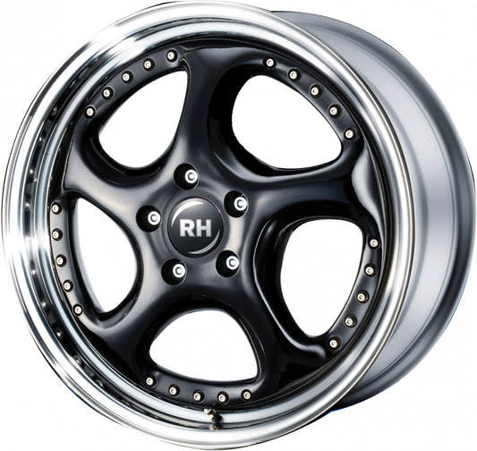 RH Alurad Turbo P schwarz Horn hochglanz poliert Alufelge 8.5x18 Zoll ET63 LK 5x112 ML158