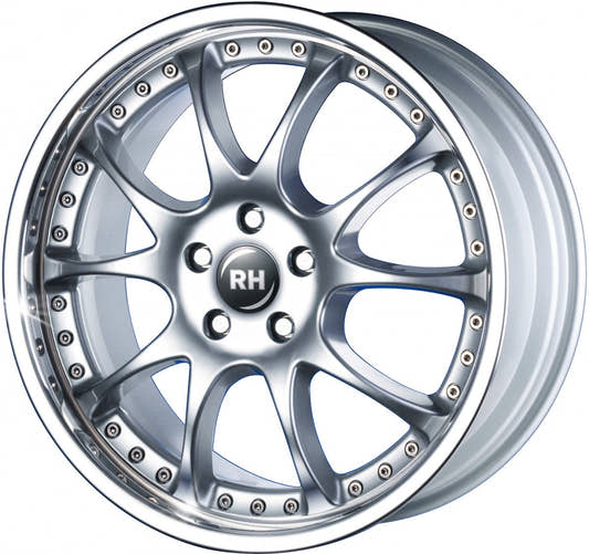 RH Alurad RMK Dynamik silber mit Edelstahlhorn Alufelge 9x18 Zoll ET55 LK 5x112 ML158