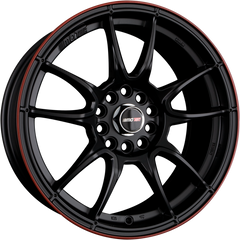 Motec Nitro (MCR1) Schwarz Matt mit rotem Ring Alufelge 10x19 Zoll ET55 LK 5x130 ML71.6