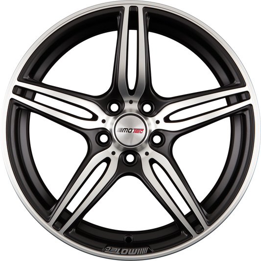 Motec Penta (MCT4) Schwarz Metallic Matt Poliert Alufelge 7.5x17 Zoll ET45 LK 5x112 ML66.6