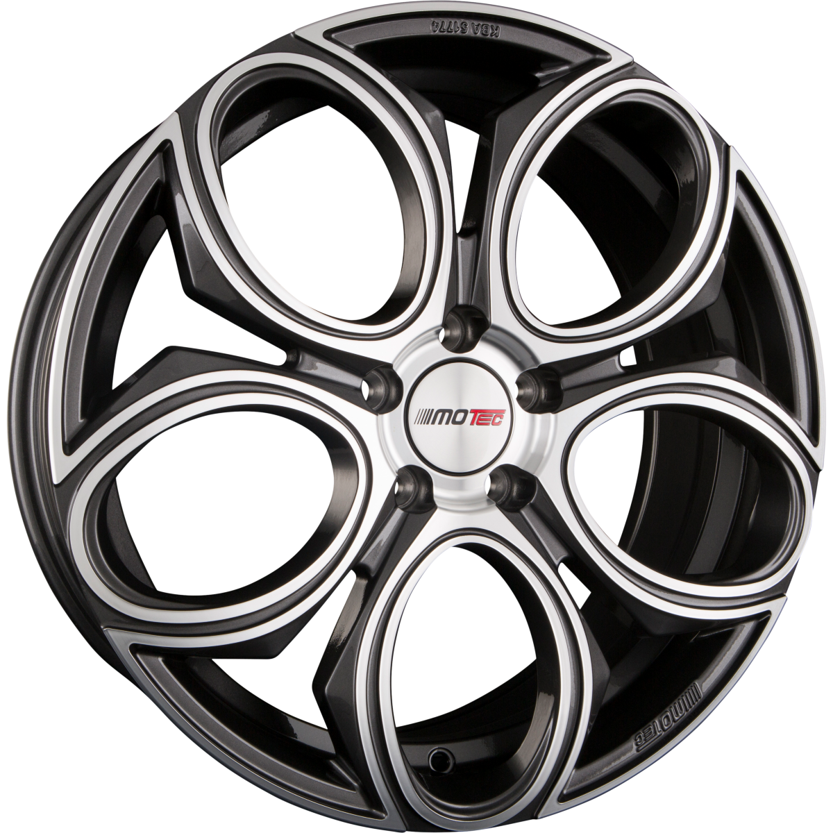 Motec Curve (MCT12) Gunmetal Polished Alufelge 8x19 Zoll ET48 LK 5x112 ML66.6 – Bild 2