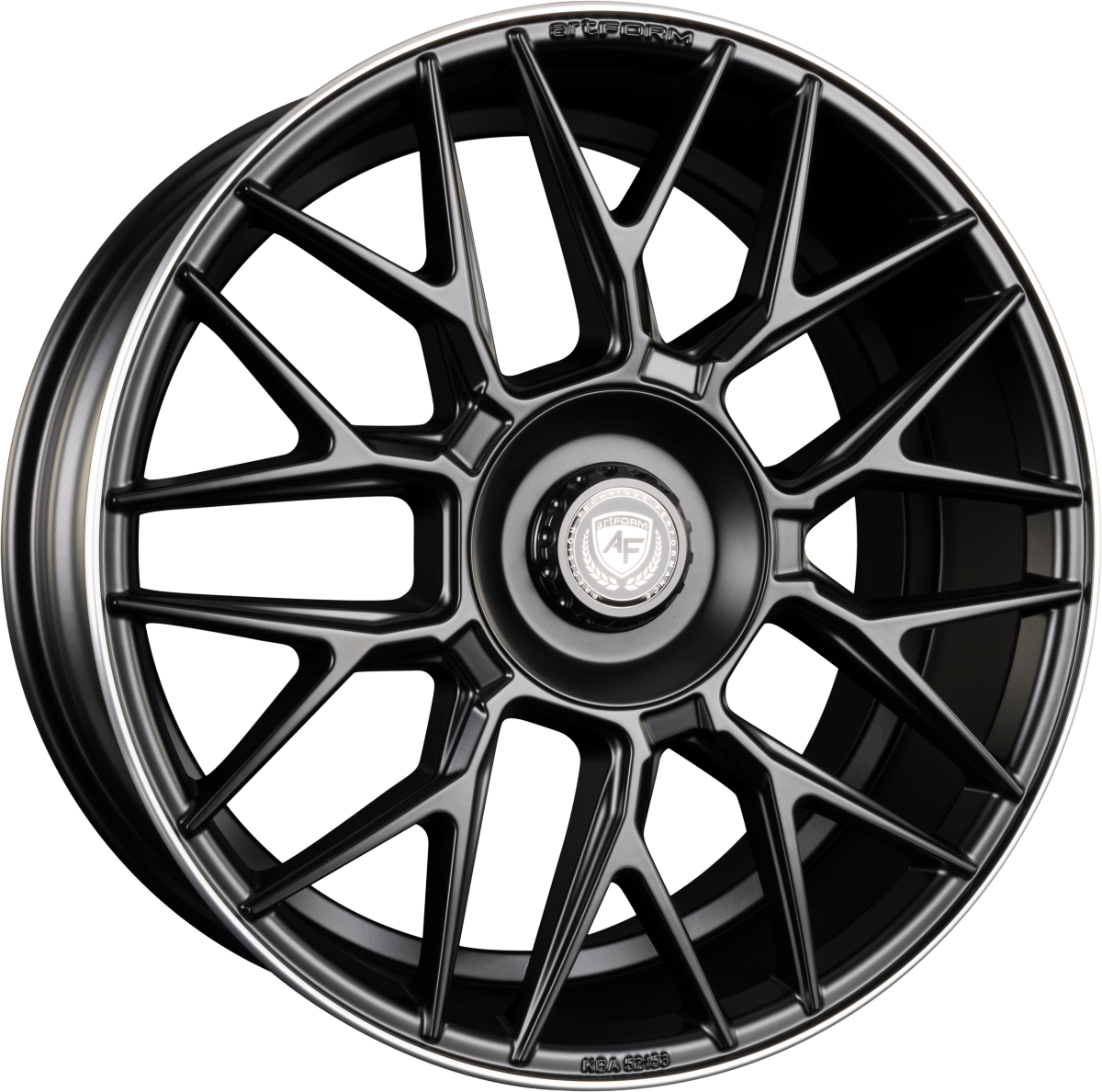 ArtForm AF-801 Flat Black Rim Polished Alufelge 9.5x20 Zoll ET45 LK 5x112 ML66.6 – Bild 2