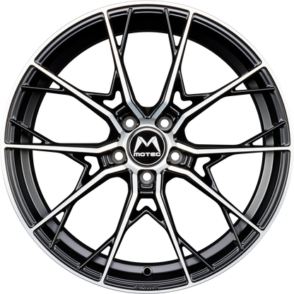 Motec Blaze (MCR7) Schwarz Matt Poliert Alufelge 8.5x19 Zoll ET30 LK 5x112 ML66.6