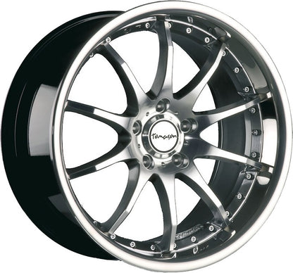Tomason TN8 hyperblack diamond polished with steel lip Alufelge 8.5x19 Zoll ET35 LK 5x120 ML72.6