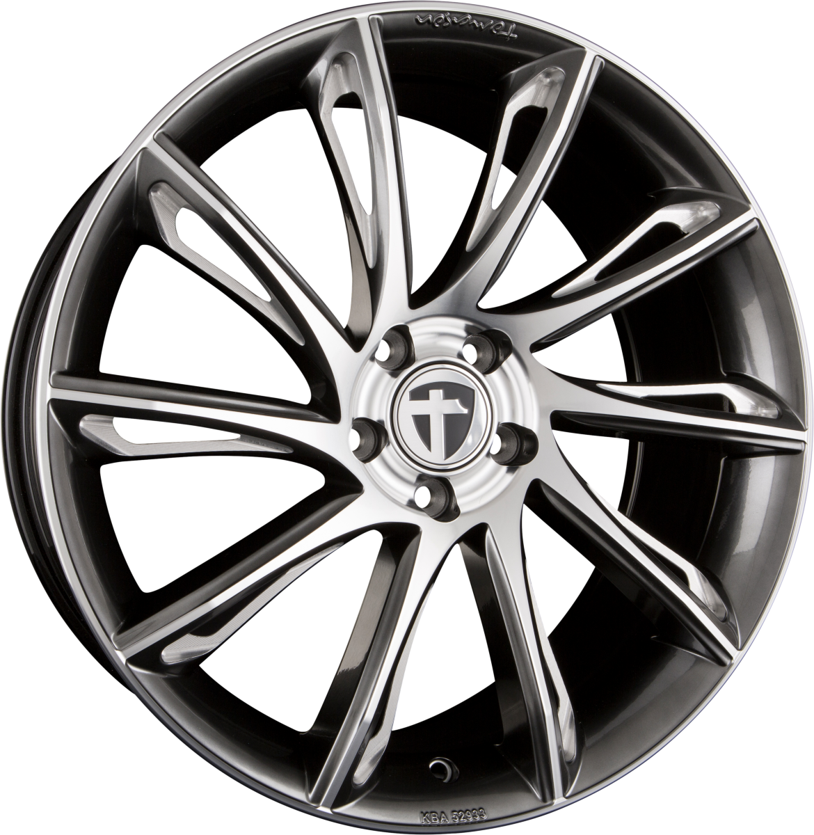 Tomason TN24 Dark Hyper Black CC + Pol Alufelge 8.5x20 Zoll ET30 LK 5x112 ML72.6 – Bild 2