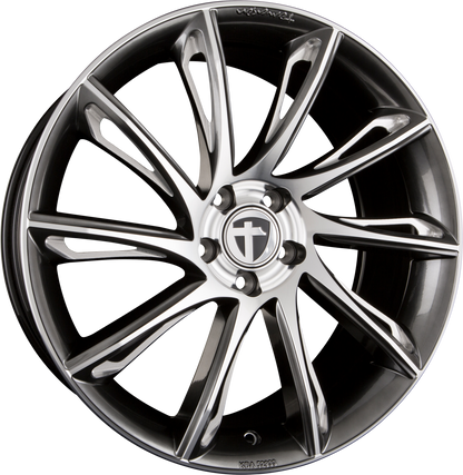 Tomason TN24 Dark Hyper Black CC + Pol Alufelge 8.5x20 Zoll ET30 LK 5x112 ML72.6 – Bild 2