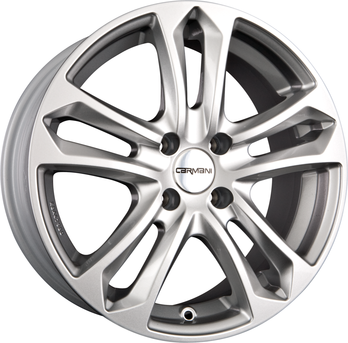 Carmani CA5 Arrow Kristall Silber (KS) Alufelge 6.5x15 Zoll ET42 LK 4x108 ML63.4 – Bild 2