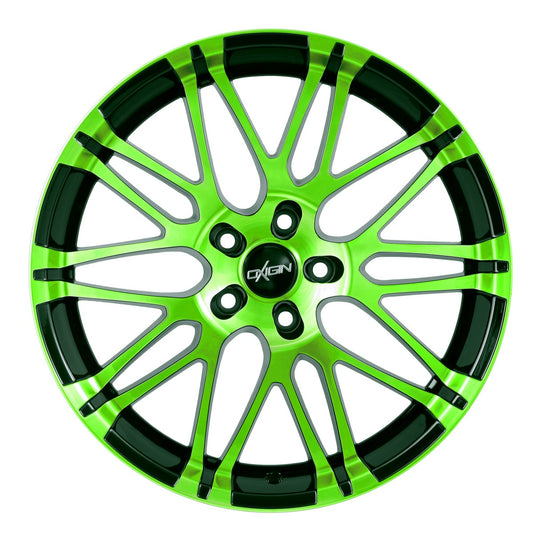 Oxigin 14 Oxrock neon green polish Alufelge 8.5x18 Zoll ET50 LK 5x112 ML72.6 – Bild 2