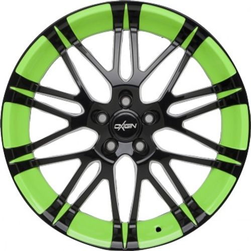 Oxigin 14 Oxrock black foil spring green Alufelge 8.5x18 Zoll ET50 LK 5x112 ML72.6 – Bild 2