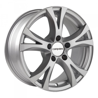 Carmani 9 Compete kristallsilber 6.5x15 ET45 - LK5/108 ML63.4