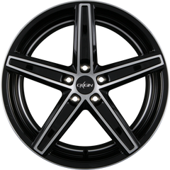 Oxigin OX18 Concave Black Full Polish mit Hinterdrehung (BFPHD) Alufelge 7.5x17 Zoll ET45 LK 5x120 ML72.6