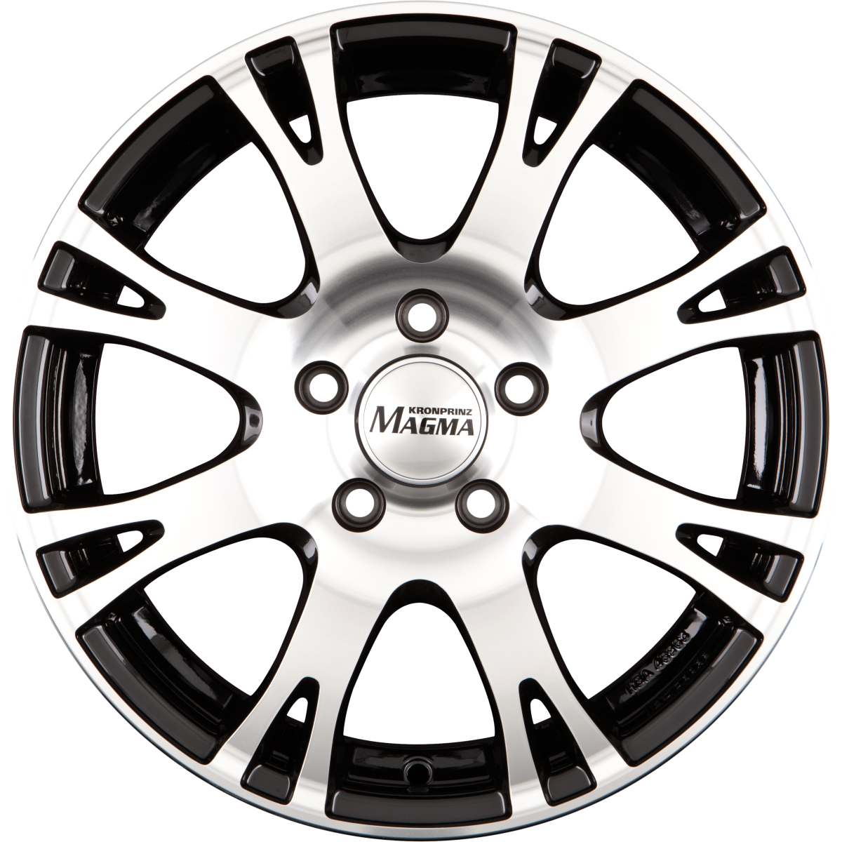 Magma Centero lavaschwarz-poliert Alufelge 7x16 Zoll ET38 LK 5x110 ML65.1