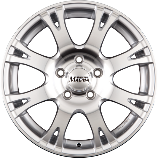 Magma Centero lichtsilber-poliert Alufelge 7x16 Zoll ET45 LK 5x108 ML70.1