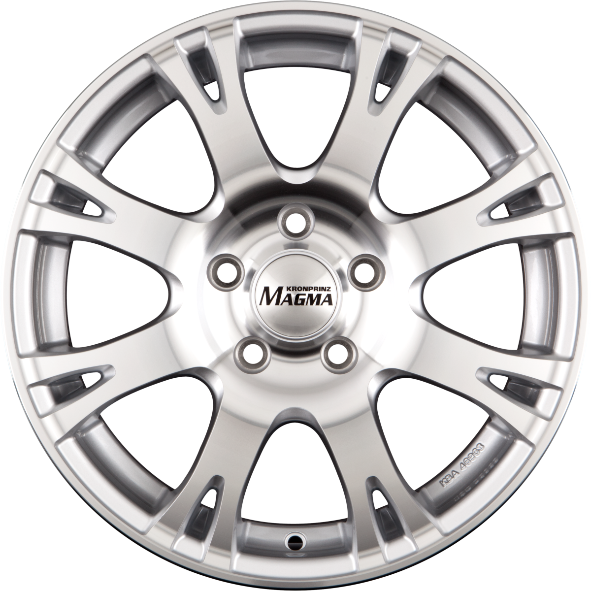 Magma Centero lichtsilber-poliert Alufelge 7x16 Zoll ET45 LK 5x108 ML70.1