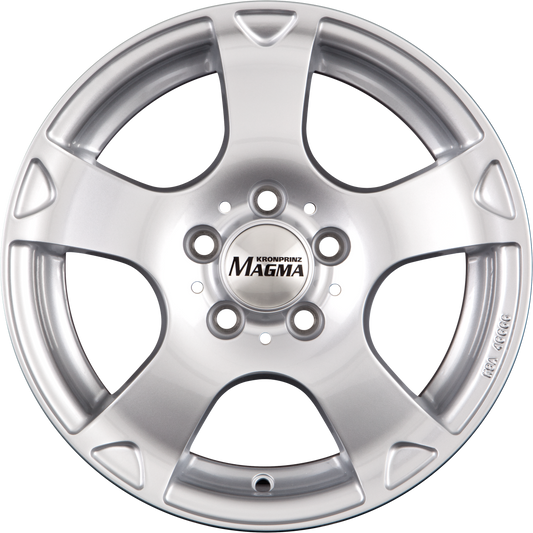 Magma Seismo lichtsilber-lackiert Alufelge 6x15 Zoll ET45 LK 5x110 ML65.1 – Bild 2