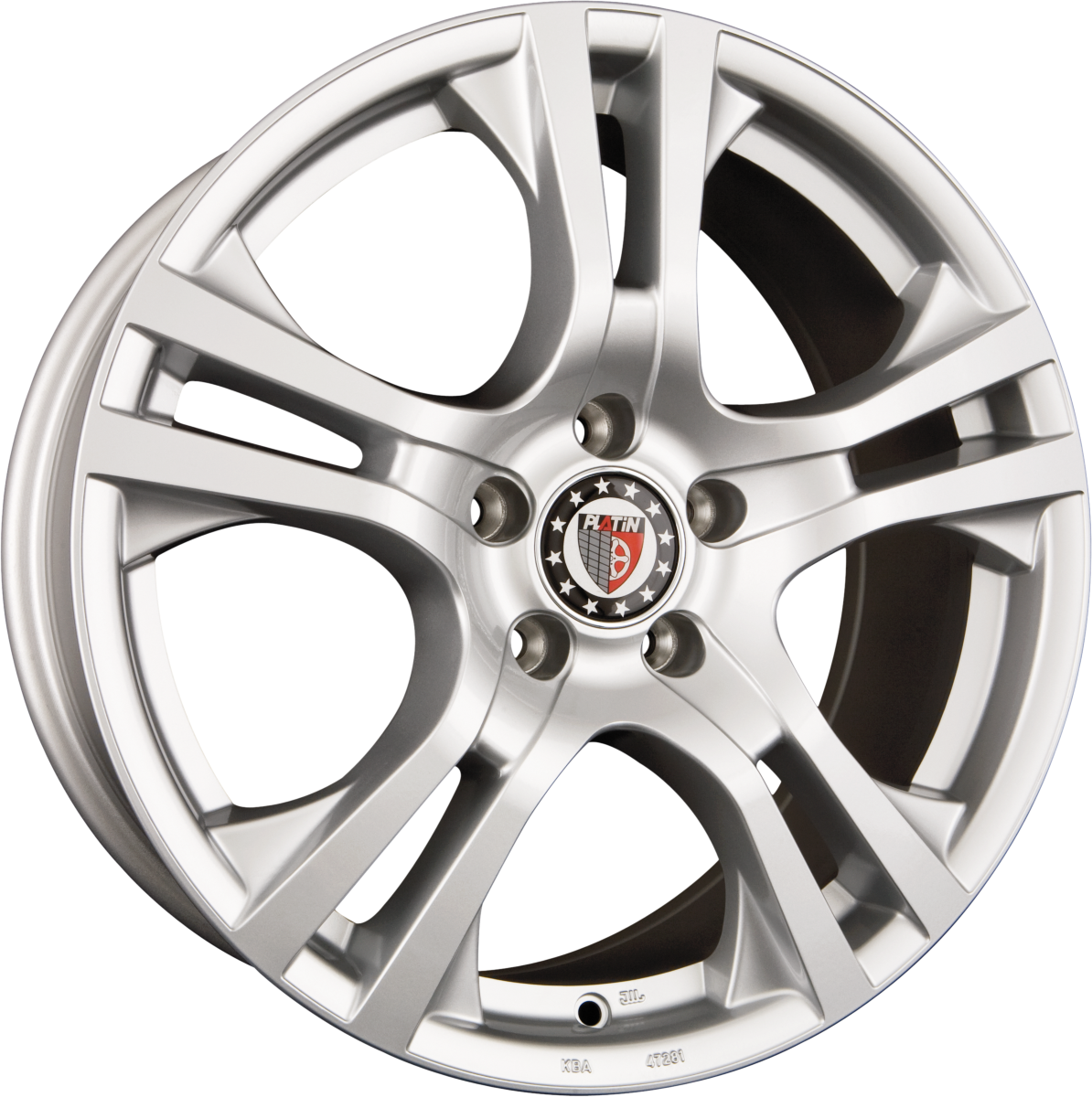 Platin P 53 Silber Alufelge 6.5x16 Zoll ET43 LK 5x108 ML72.6 – Bild 2