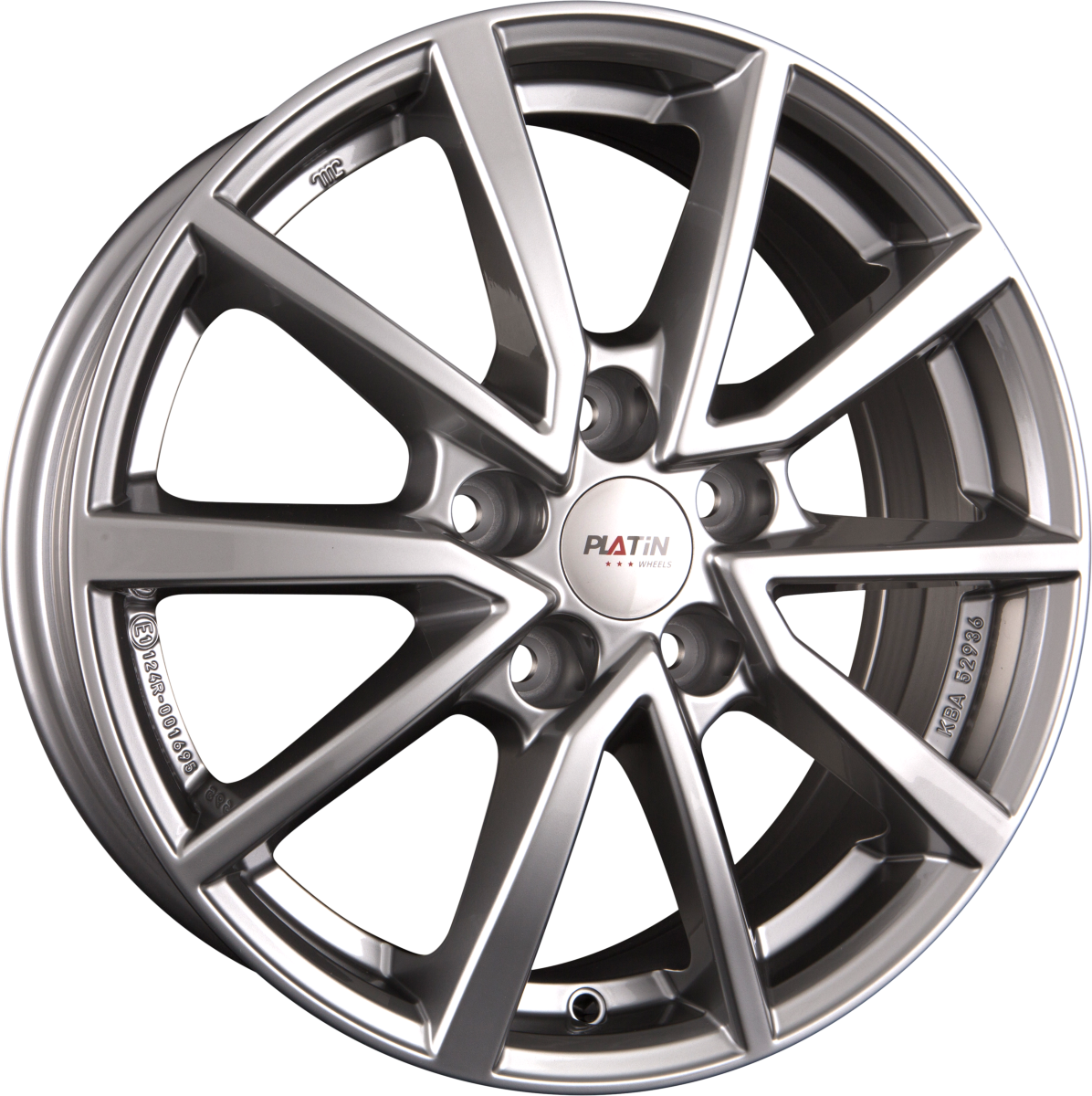 Platin P 95 Metall Silber Alufelge 6.5x17 Zoll ET38 LK 5x112 ML57.1 – Bild 2