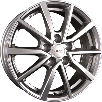 Platin P 95 Metall Silber Alufelge 6.5x17 Zoll ET38 LK 5x112 ML57.1 – Bild 2